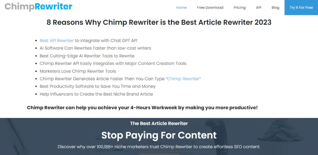 Chimps Rewriter Tool